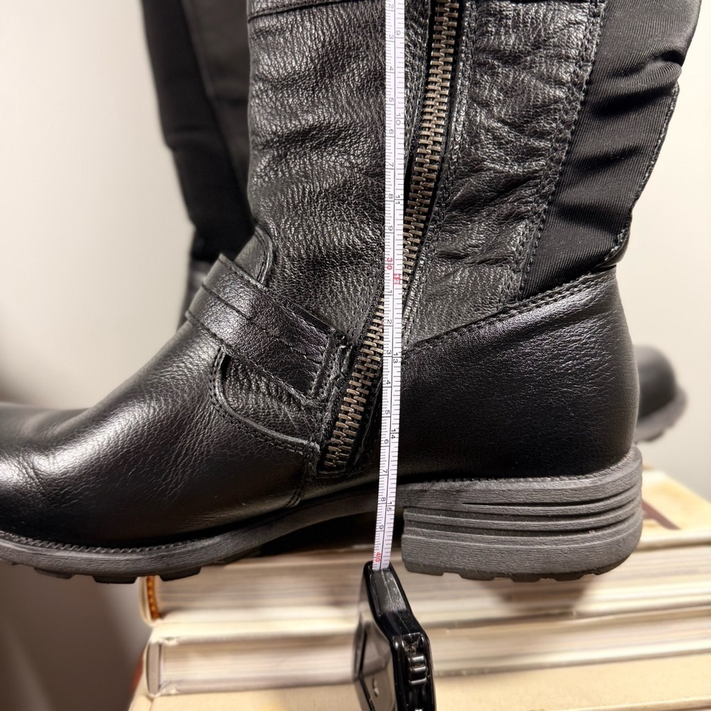 Earth Origin Black Leather Tall Women's Boots Size 10W - Picture 10 of 15